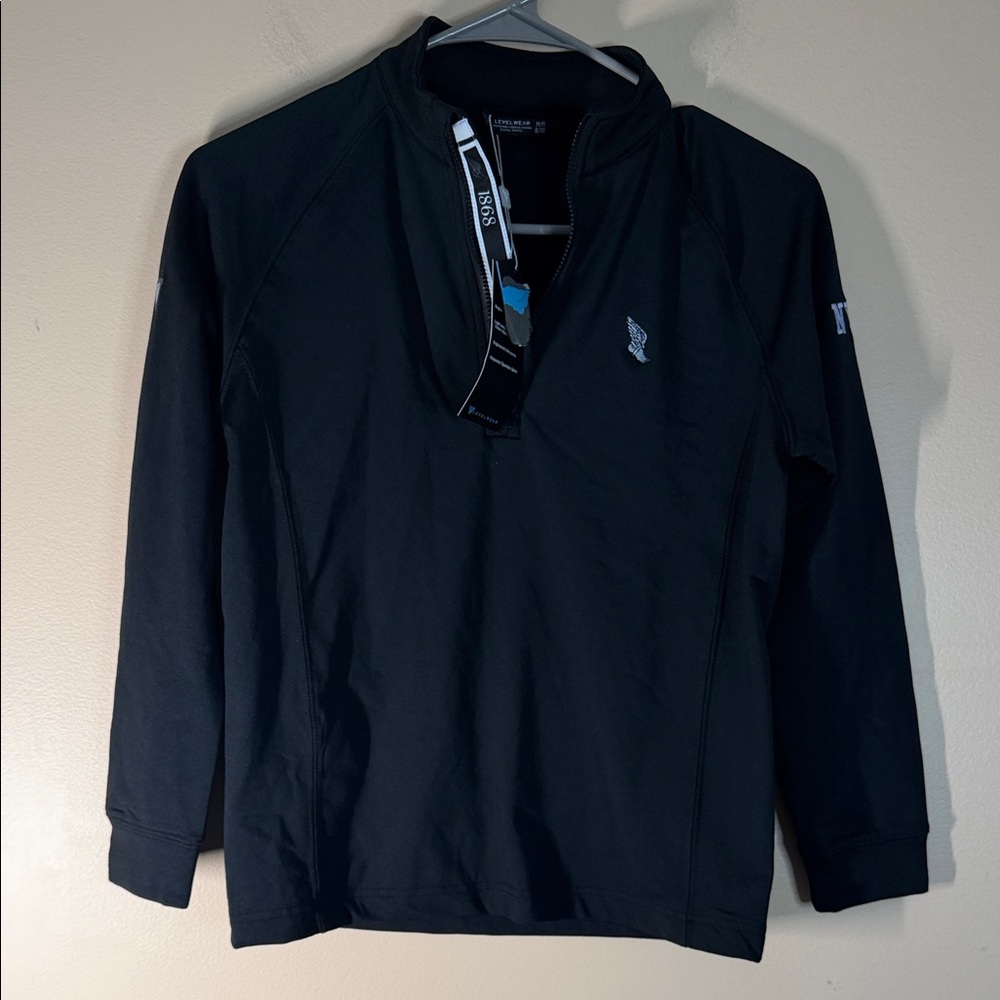 Kids Black Quarter-Zip Hoodie Sweatshirt - (Brand Unspecified)